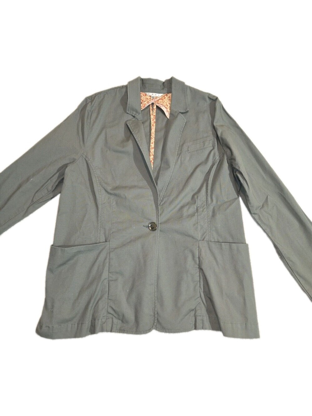 Cabi Blazer Sz XL Olive Green Pockets Office Basic 1 Button Closure